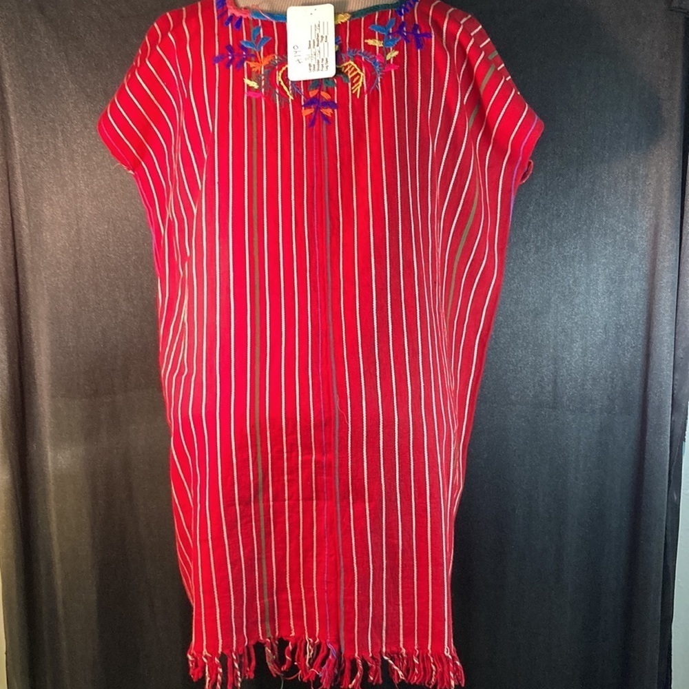 Vintage 70’s Los H’s 19 Olvera Street Guatemala cotton mini dress/shirt. box Z - Picture 4 of 7